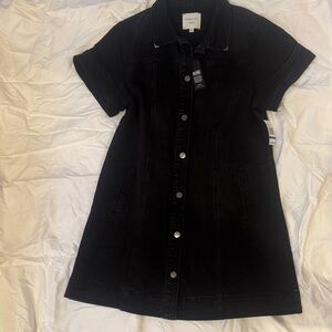 Habitual Black Casual Button-Front Dress